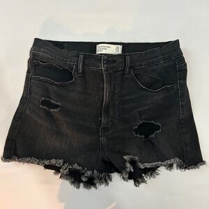 Abercrombie & Fitch Black Jean Shorts High Rise Short